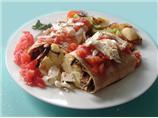 Crepes With Feta Scrambled Eggs & Salsa