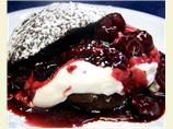 Chocolate Shortcakes With Sour Cherry Topping