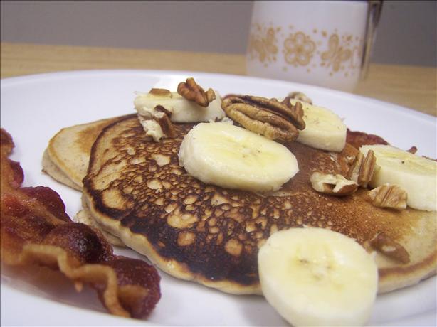 Banana Pecan Buttermilk Pancakes. Photo by PaulaG