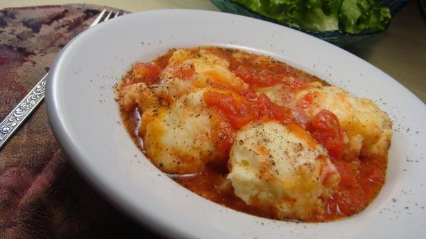 Tomatoes and Dumplings. Photo by Lori Mama