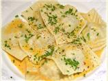 Crab and Prawn Ravioli in Seafood Bisque