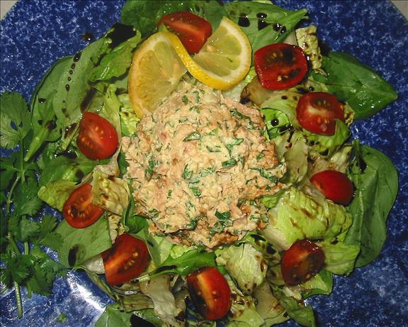 South Beach Style Tuna Salad With Low Fat Cilantro Mayo. Photo by shimmerchk