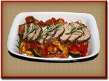 Pork Tenderloin on a Vegetable Bed