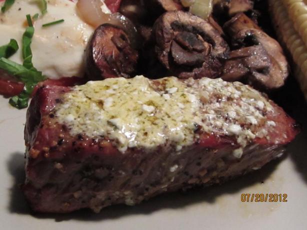 Savory Grilled Steak With Bleu Cheese Garlic Butter. Photo by SneekerGirl