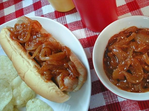 Hot Dog Onion Sauce. Photo by ms_bold
