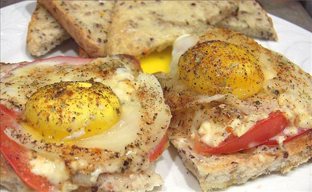Baked Eggs With Feta and Tomatoes. Photo by Derf