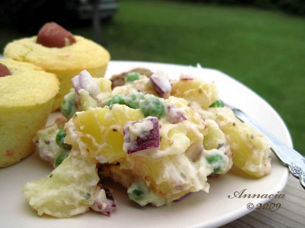 Creamy Pea & Potato Salad. Photo by Annacia