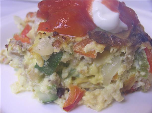 Hot Sausage and Vegetable Breakfast Casserole. Photo by Bayhill