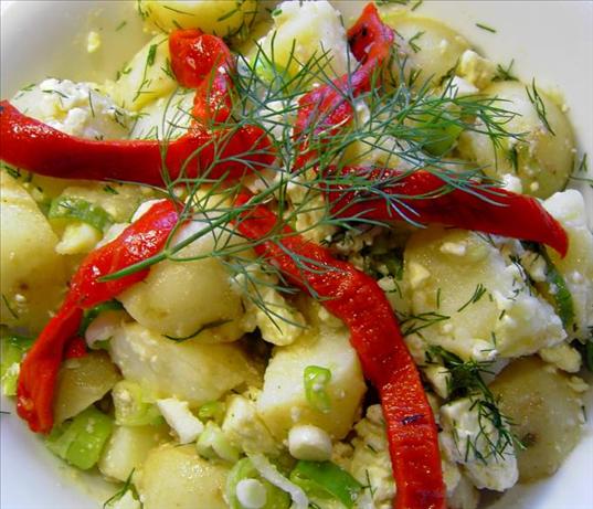 Moldavian Potato, Feta and Scallion Salad. Photo by JustJanS