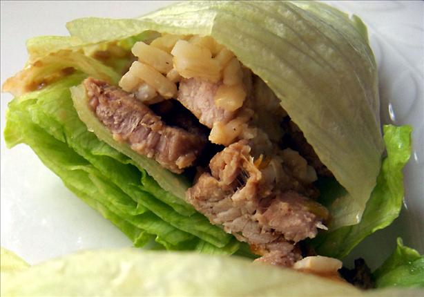 Vietnamese Pork and Scallion Lettuce Wraps. Photo by Derf
