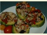 Avocado Stuffed With Seafood. Photo by Claudia Dawn