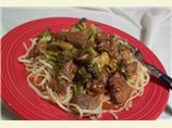 Spicy Linguine, Beef and Broccoli
