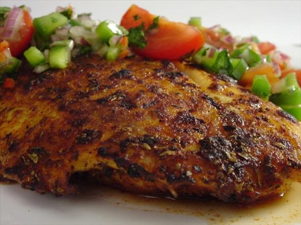 Blackened Catfish With Salsa Fresca With Cilantro. Photo by Thorsten