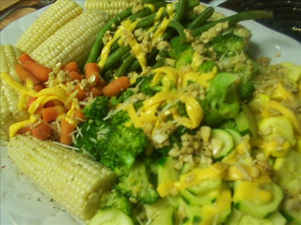 Steamed Vegetable Platter With Lemon Garlic Dressing. Photo by ChipotleChick