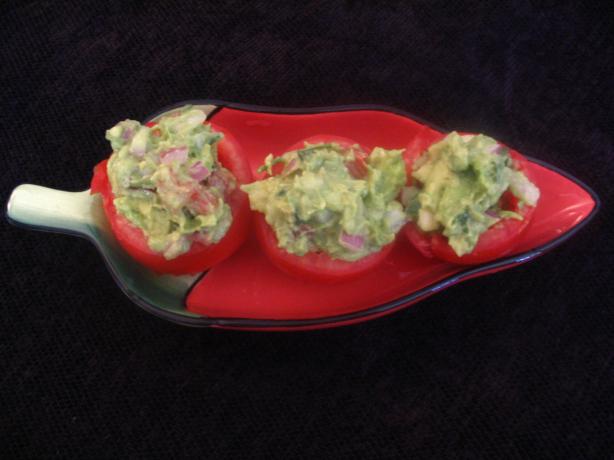 Tomatoes Stuffed With Guacamole - Tomates Rellenos De Guacamole. Photo by spatchcock