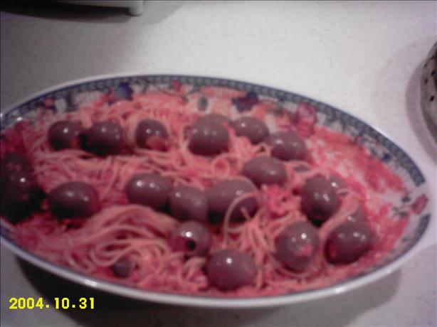 Braised Olives in Tomato Sauce. Photo by chia