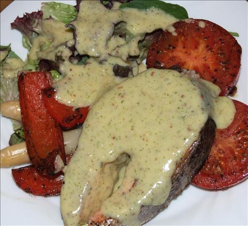 Salmon With Mango Dressing. Photo by Peter J