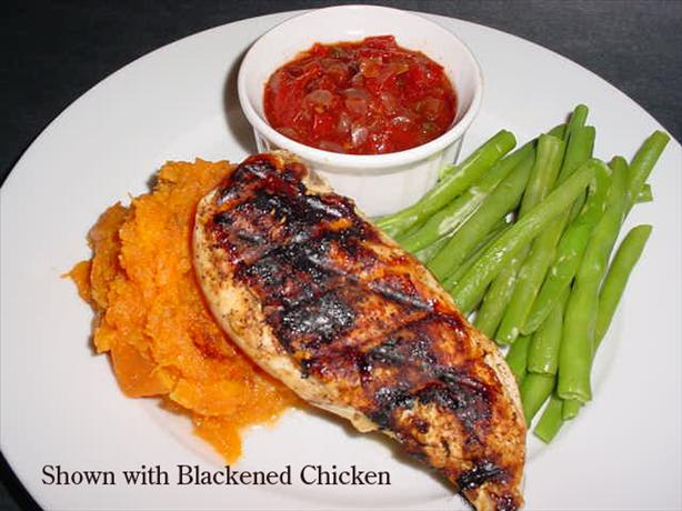 Cajun Cutlets With Sweet Potato Mash and Tomato Chilli Jam. Photo by justcallmetoni