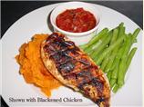 Cajun Cutlets With Sweet Potato Mash and Tomato Chilli Jam