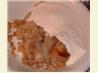 Pear and Ginger Crisp With Spiced Whipped Cream. Recipe by Tasty Tidbits