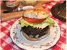 Killer Provolone-Stuffed Pesto Burgers. Recipe by Wildflour