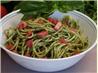 Pesto and Tomato Angel Hair Pasta. Recipe by Marie