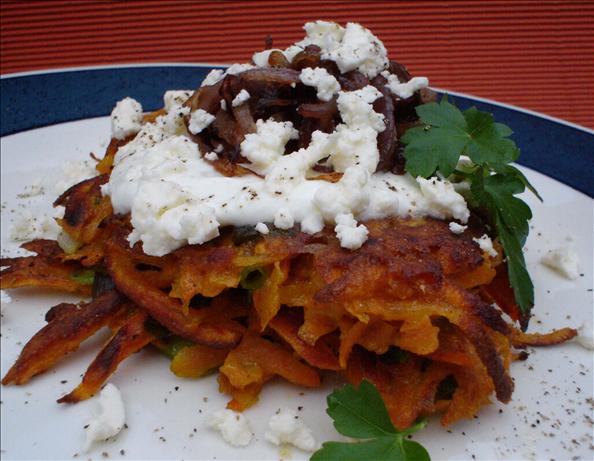 Vegetable Fritters With Caramelised Onions. Photo by Stardustannie
