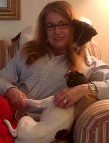 Miss Fannie with Buddy and Ellie Playing with my babies...